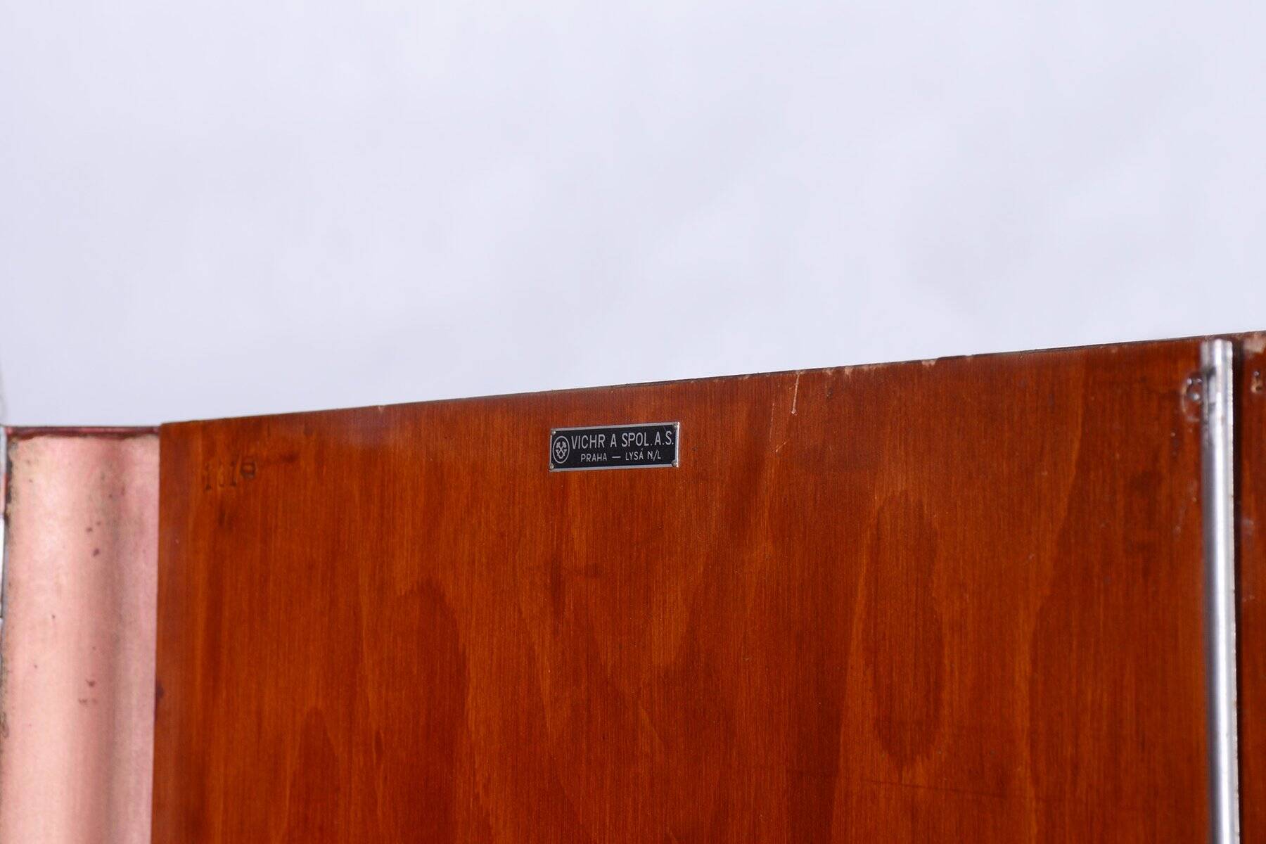 Bauhaus Wardrobe in Walnut attributed to Vichr and Spol, 1930s