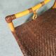 Lounge chair and footstool designed by Yuzuru Yamakawa rattan and bamboo