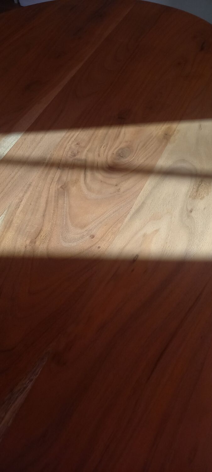 Oval solid wood and metal table