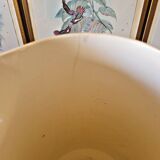 Pitcher / Vase Choisy Le Roi HBC Chatou, green orange black bird decoration