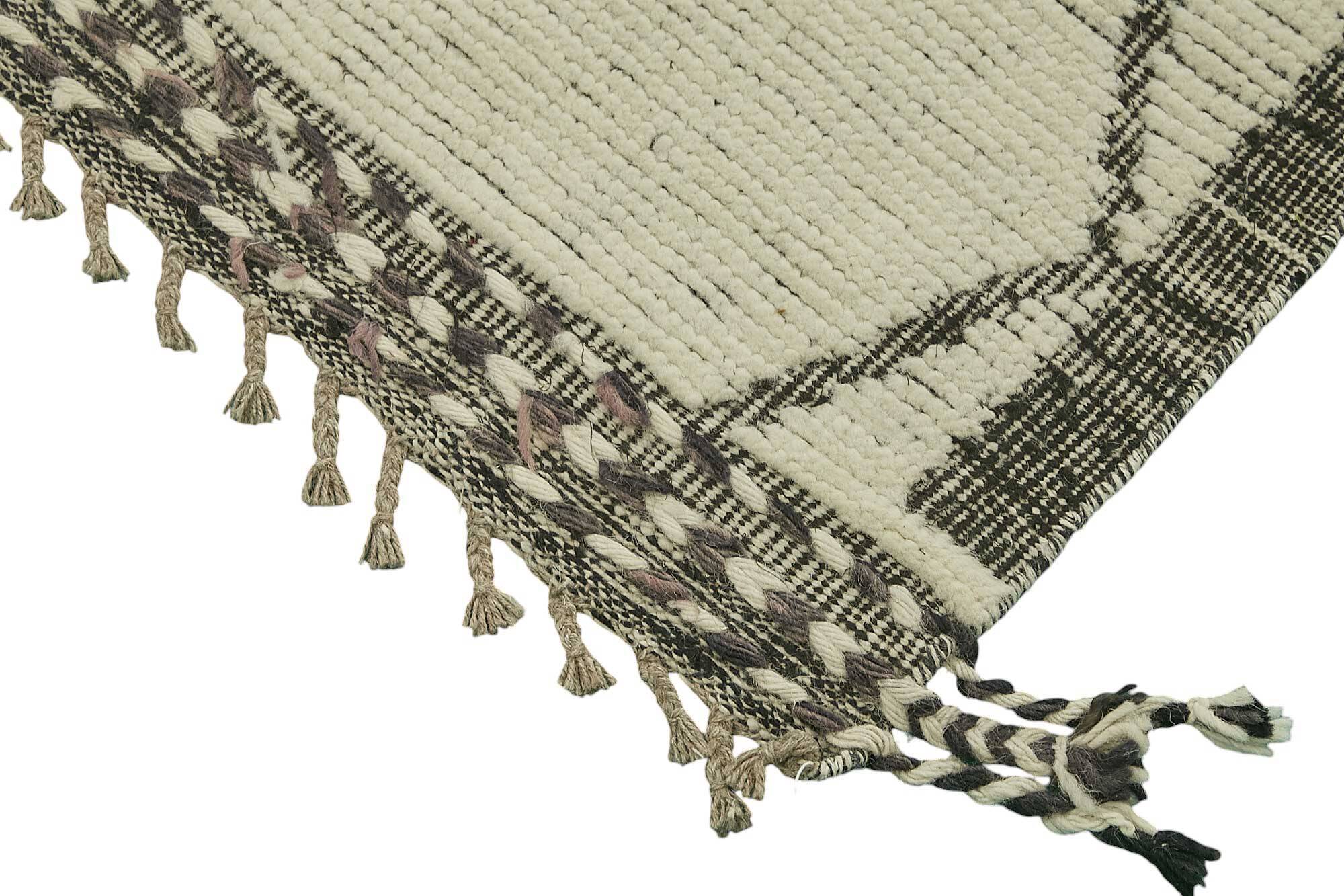 Hand-Knotted Tribal Unique 263 cm x 381 cm Beige Wool Carpet