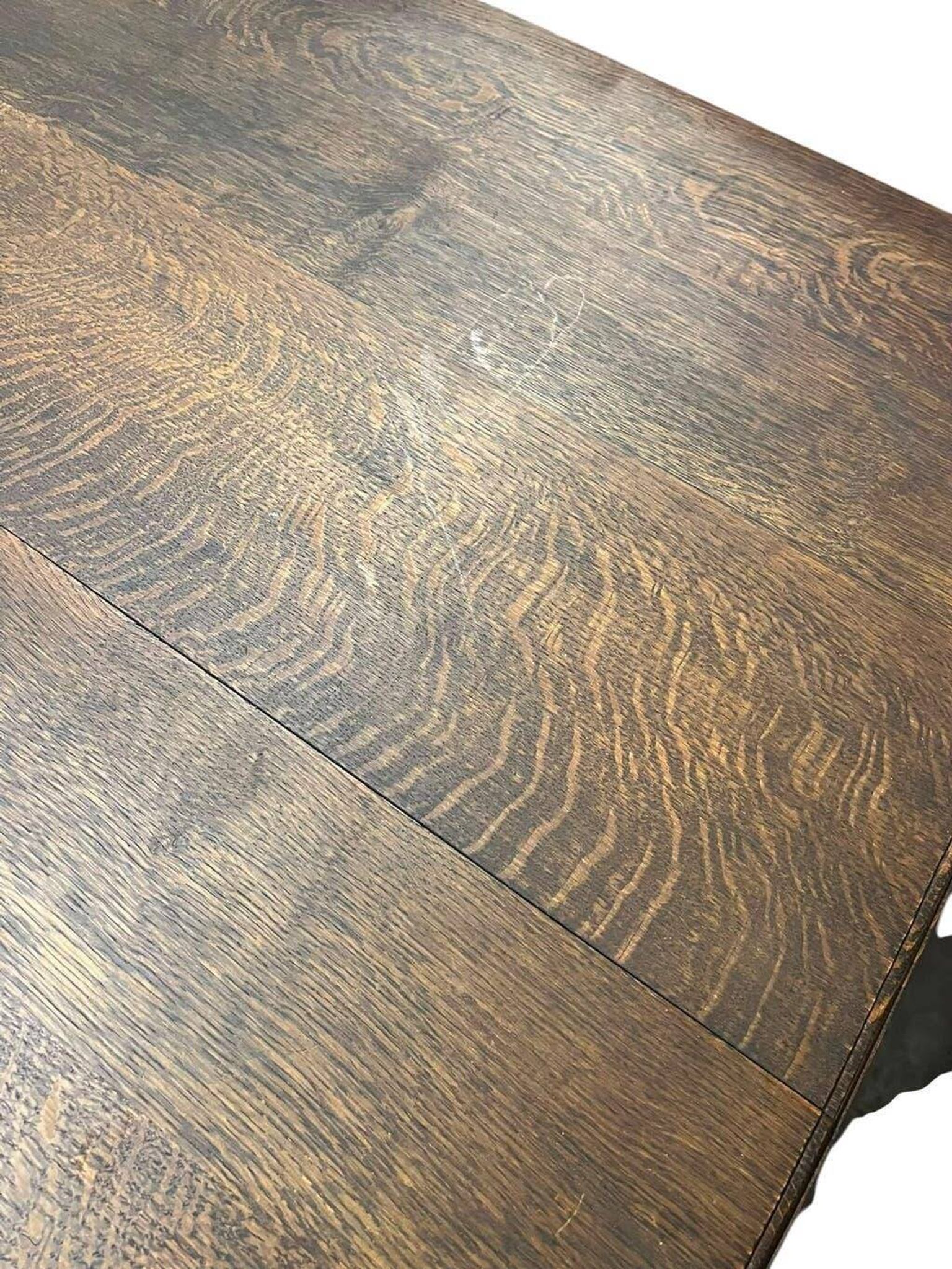 Bureau vintage XL profond en bois massif