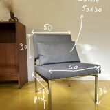 Chauffeuse/Fauteuil des années 70 chromé restauré