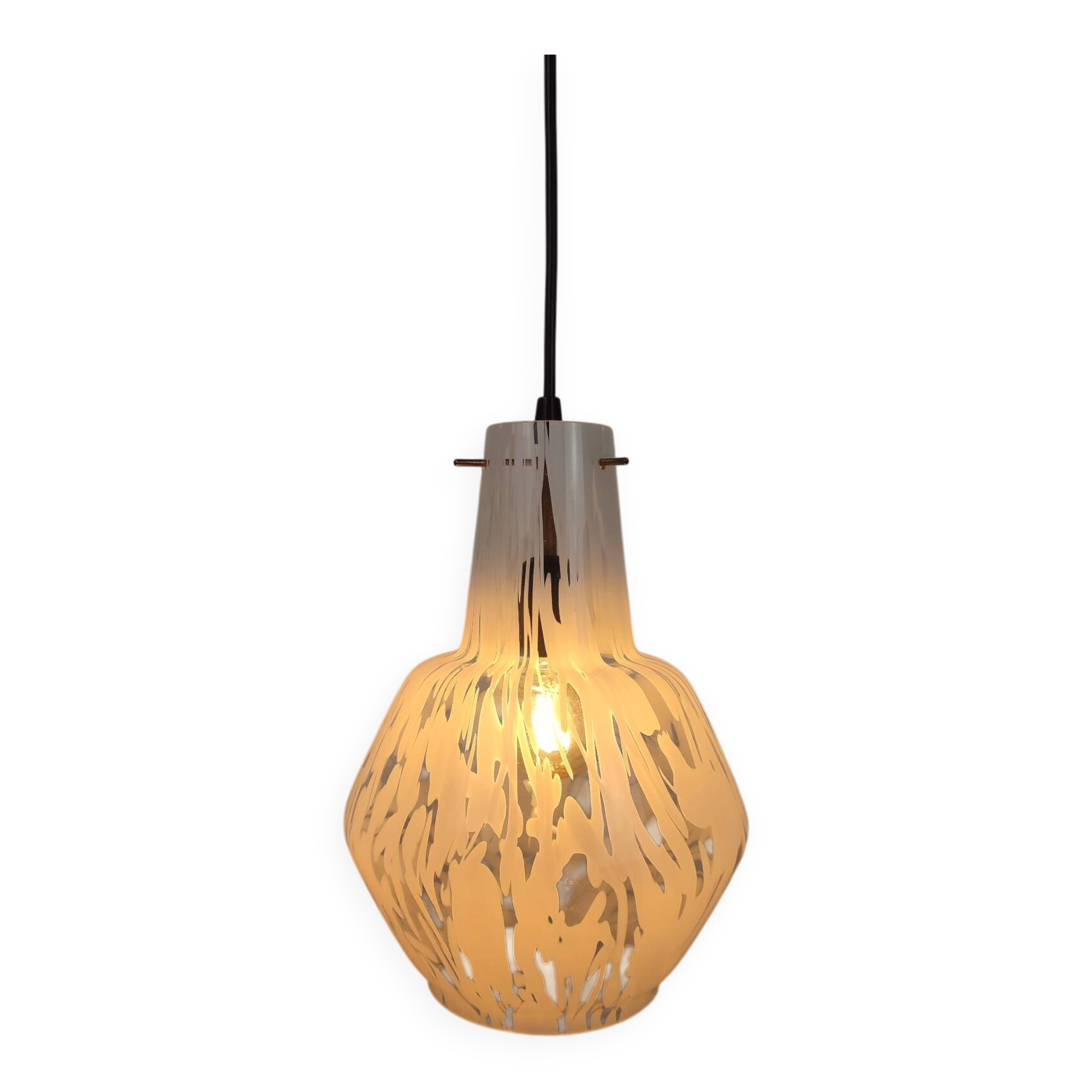 Vintage Italian suspension in Murano glass with a marbled effect.