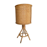 Wicker rattan bedside lamp 1960
