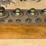 Complete series of brass weights for scales