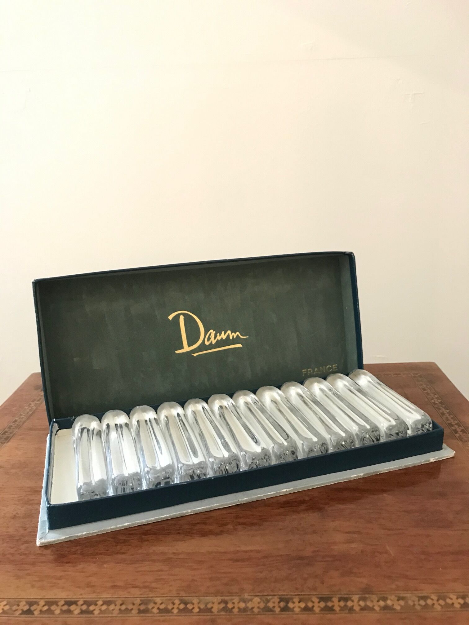 Series of 12 Daum crystal knife holders