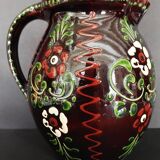 20th century Alsace glazed terracotta pitcher