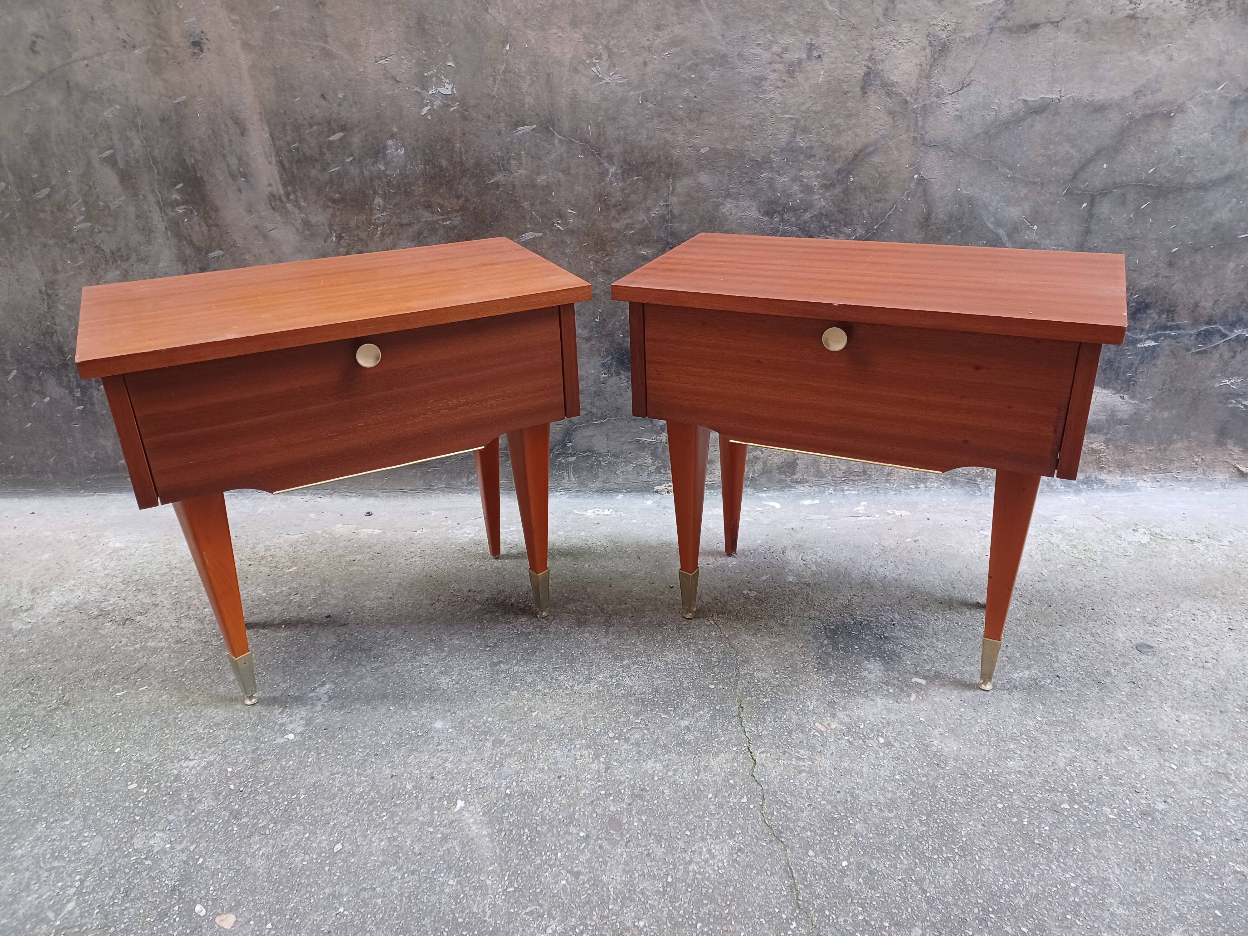 Pair of bedside tables, 60'S