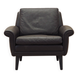 Brown leather armchair, Danish design, 1960s, designer: Aage Christiansen,