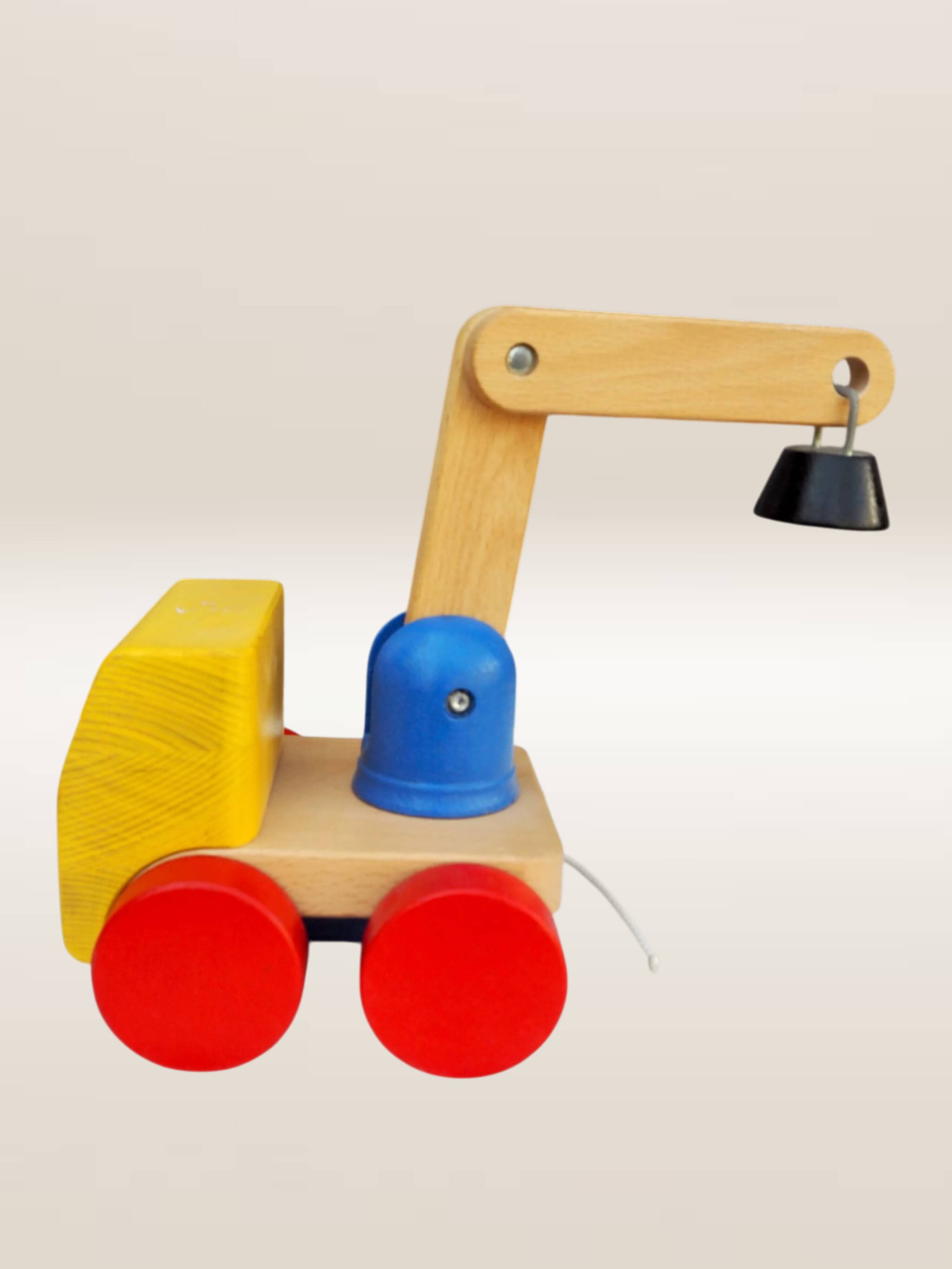 Jouet à tirer camion articulé en bois