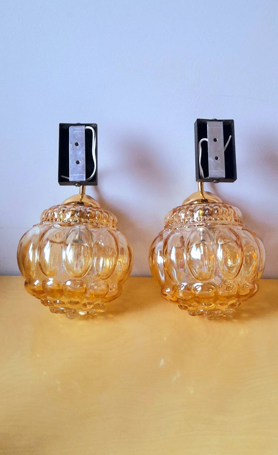 Pair of dlg Helena Tynell wall lights 70s
