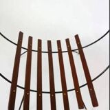 portariviste vintage legno metallo ed inserti in ottone