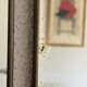 Vintage 1930s triptych mirror barber nickel-plated green crocodile effect.