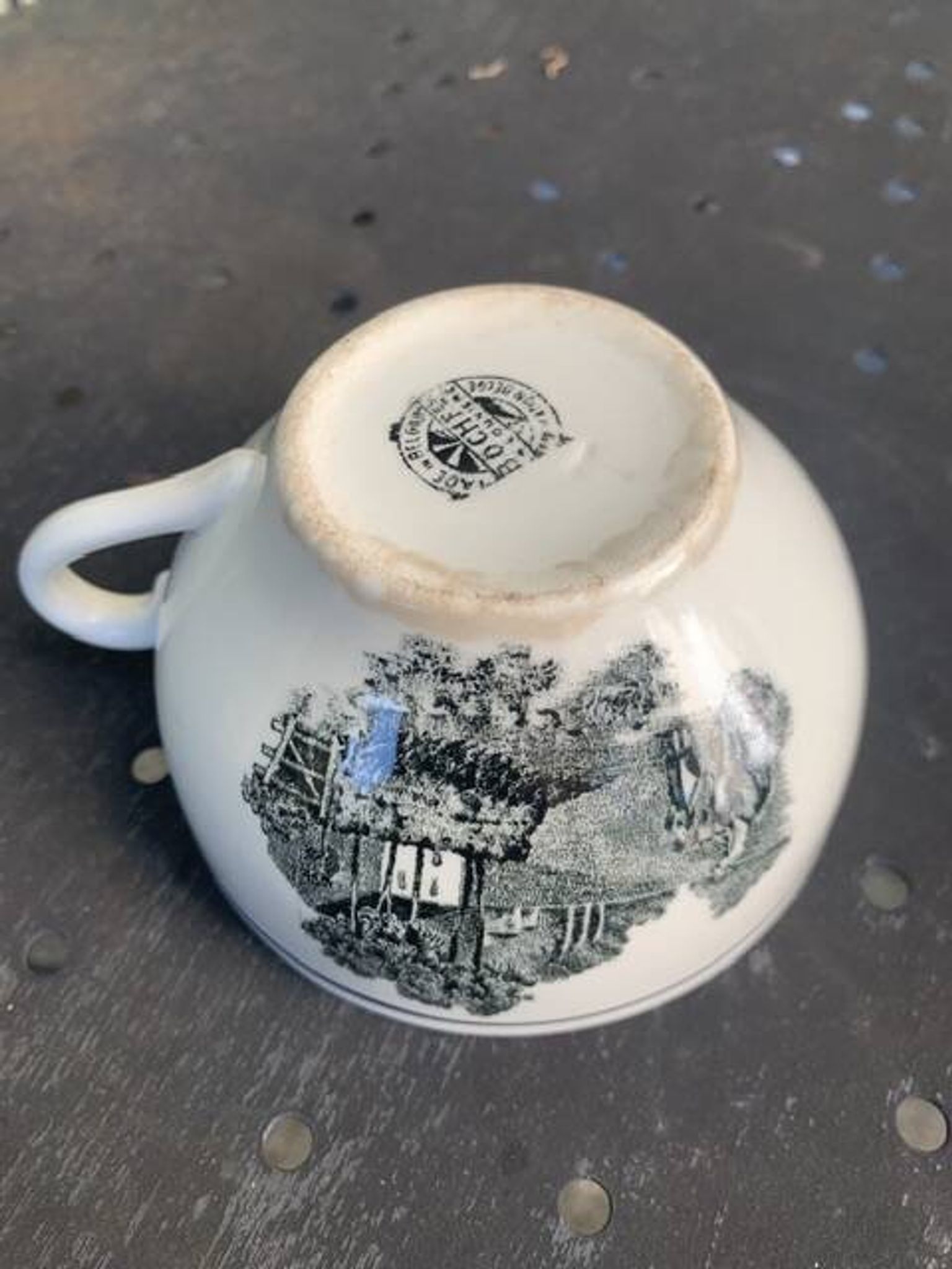 Coffee service, in earthenware with country motif, Boch La Louvière Belgium