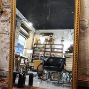 Large gilded mirror with ribbon – Napoleon III period – 136 cm
