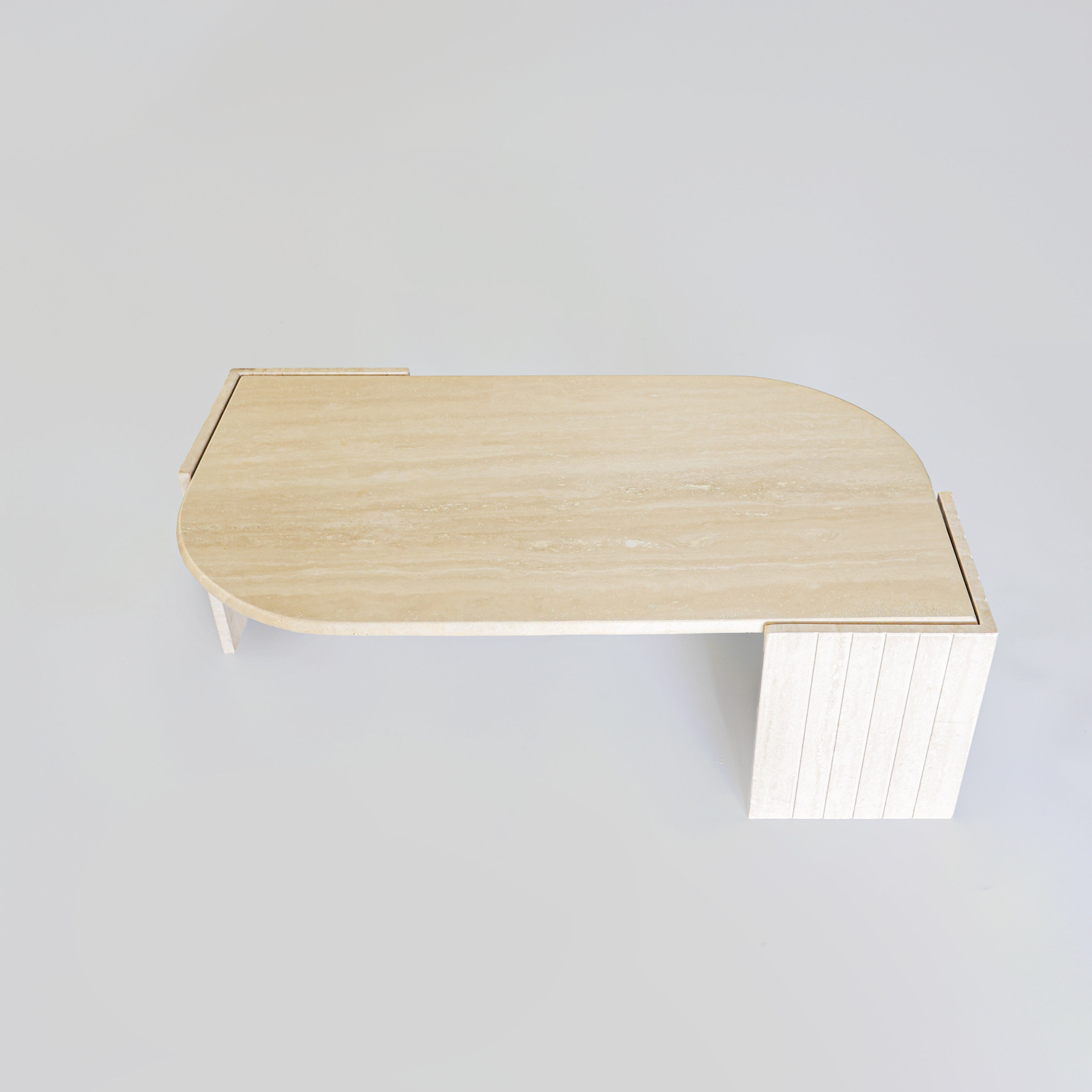 Vintage Italian travertine coffee table, 1970s.