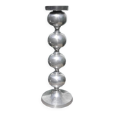 Bougeoir Space Age en fonte d’aluminium à boules empilées – années 70