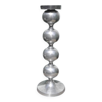 Space Age candlestick in cast aluminium with stacked balls – 1970s