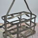 Porte 6 bouteilles en métal/zinc galvanisé et manche en bois