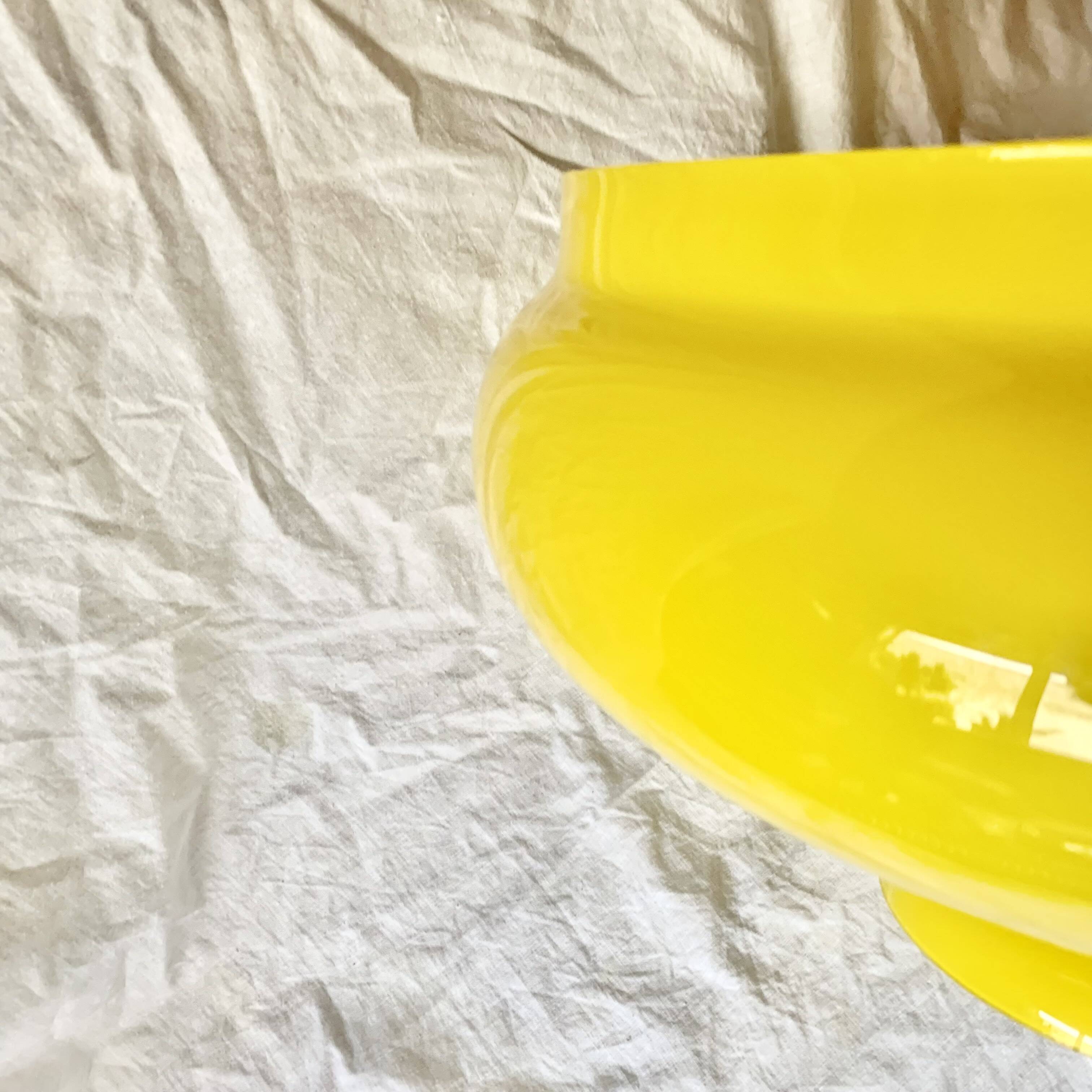 Large vintage yellow opaline pendant lampshade