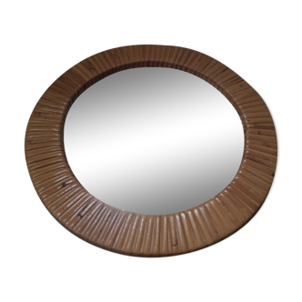 Vintage mirror round rattan