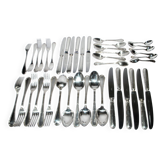 Ercuis trianon silver-plated cutlery set – 42-piece tableware with crossed ribbon design