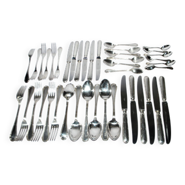 Ercuis ménagère trianon en métal argenté – set de 42 couverts de table ruban croisé