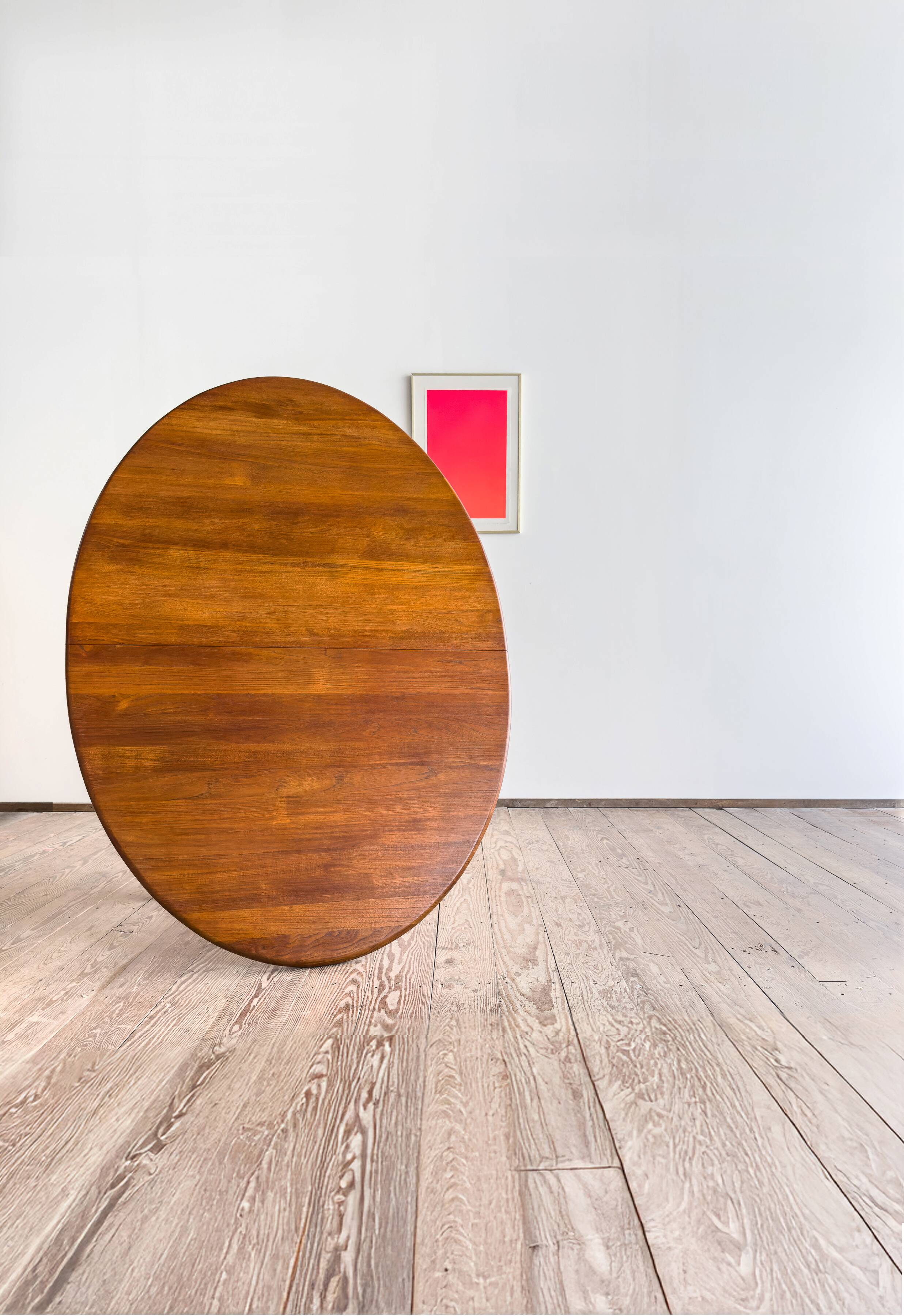 Grande table à manger scandinave vintage en teck massif, Danemark, 1970