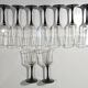 7 flutes and 2 octagonal-shaped wine glasses, Arcoroc Luminarc France