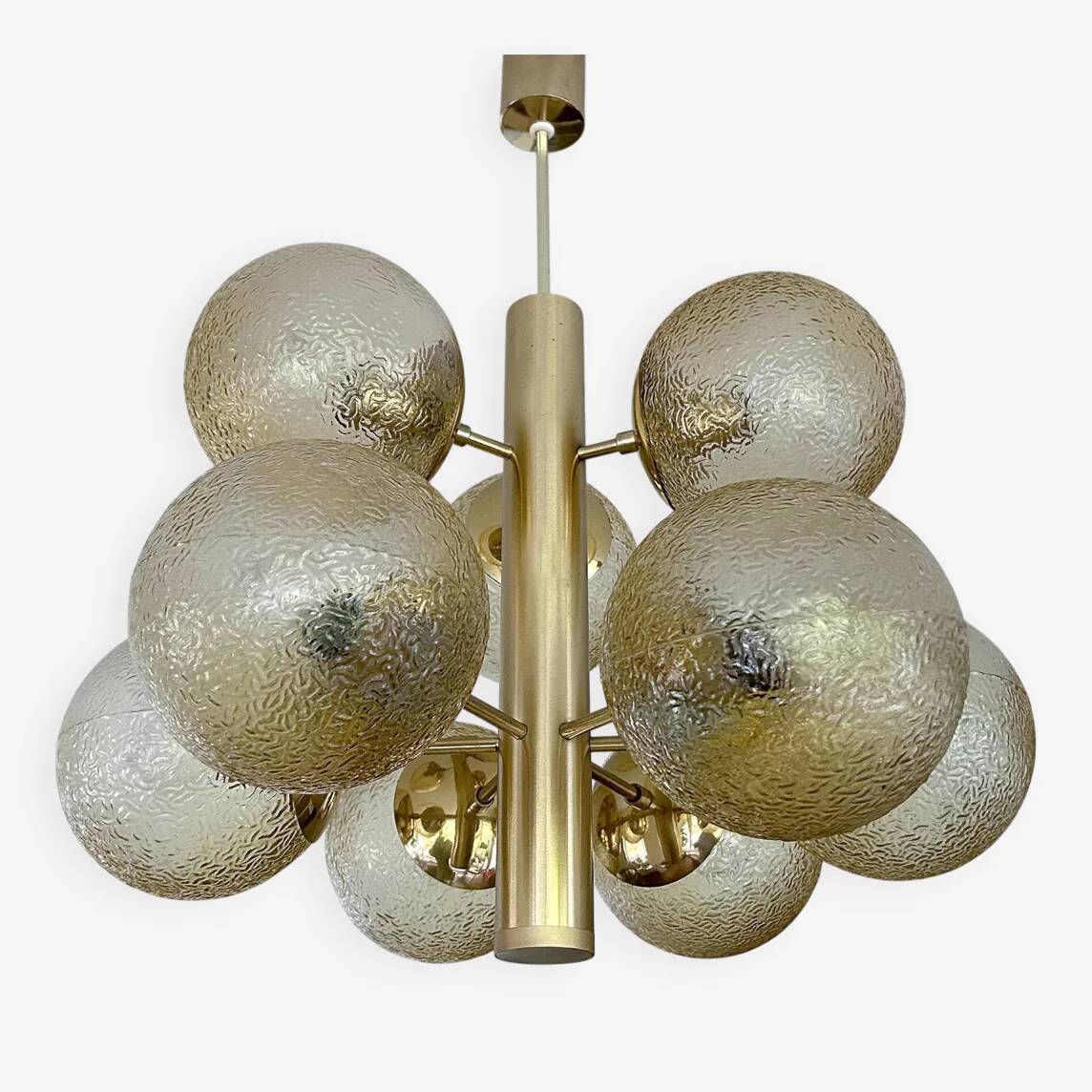 Large Vintage Bubble Glass Pendant Light