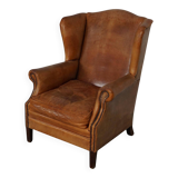 Vintage Dutch cognac coloured leather club chair