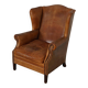 Vintage Dutch cognac coloured leather club chair