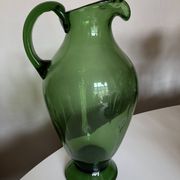 XXL glass vase pitcher from Empoli, blown, H40cm