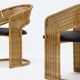 Set de 4 chaises de salle à manger en rotin par Luit van der Helm, Pays-Bas Années 1980