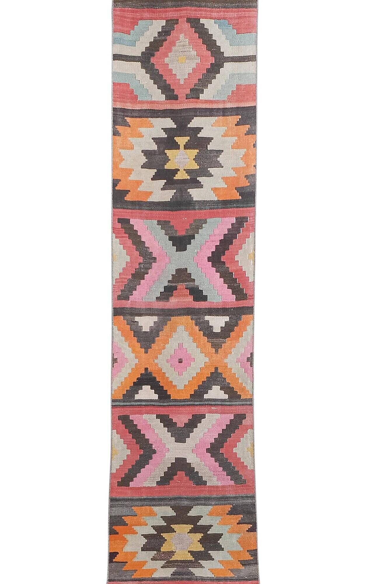 Vintage Turkish hallway rug 70x655 cm