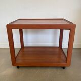 Scandinavian design teak bar cart, trolley, side table, 1960s