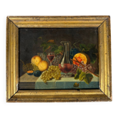 French school 19th century. - Still life with a wine decanter Oil painting