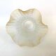 Tulip lampshade, antique frosted glass, white and golden pleated crown