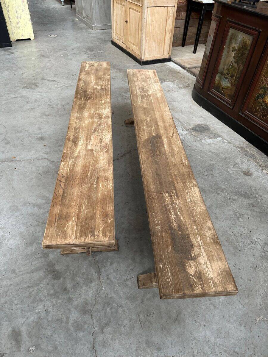 Pair of oak benches