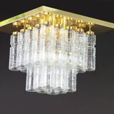Crystal Glass and Brass Chandelier by Limburg, Germany, 1960s