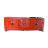 Low cabinet in red lacquered elm
