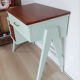Bureau en bois vintage années 50 vert d'eau pieds compas