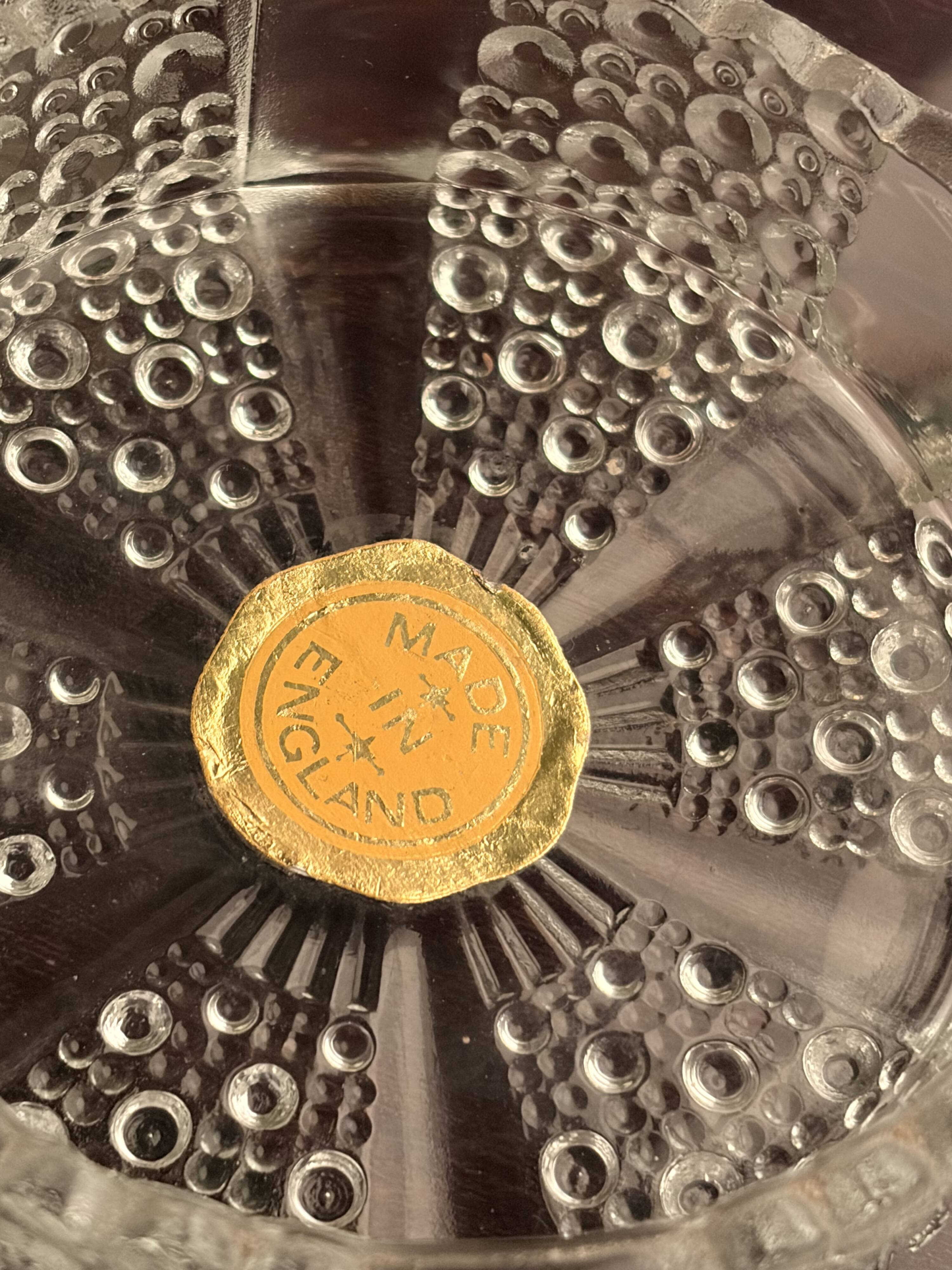Coupelle verre pressé hobnail – Made in England – victorien – vintage angla