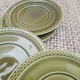 Set of 5 khaki Gien earthenware dessert plates