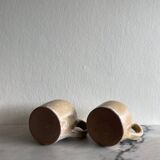 Stoneware oil pitcher x2