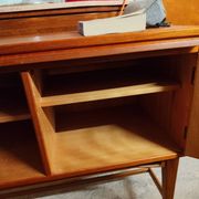 Vintage Scandinavian teak sideboard with writing surface, 1960s.