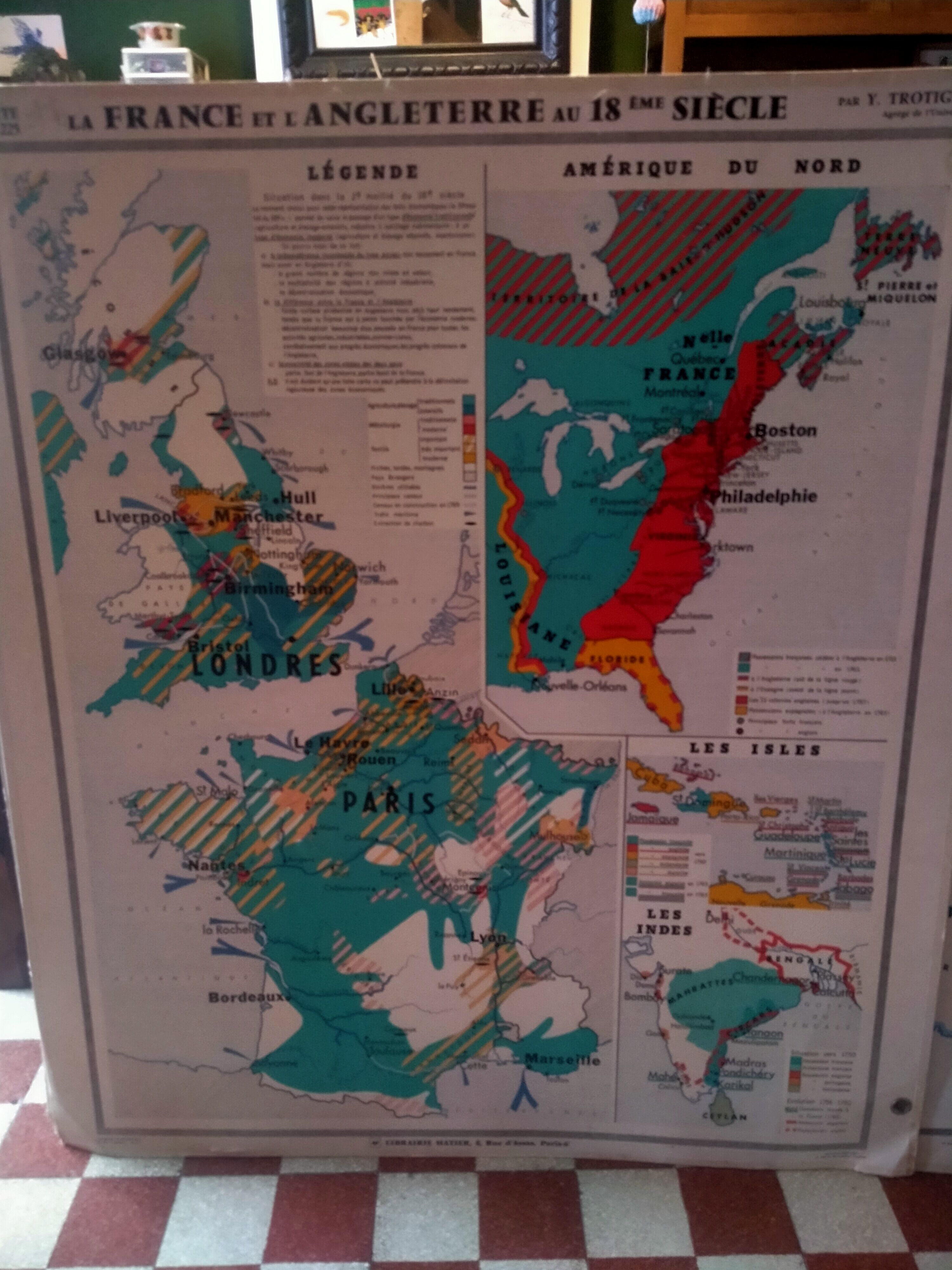 Old school map, by Yves Trotignon of librairie Hatier