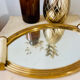 Plateau miroir doré Art Deco