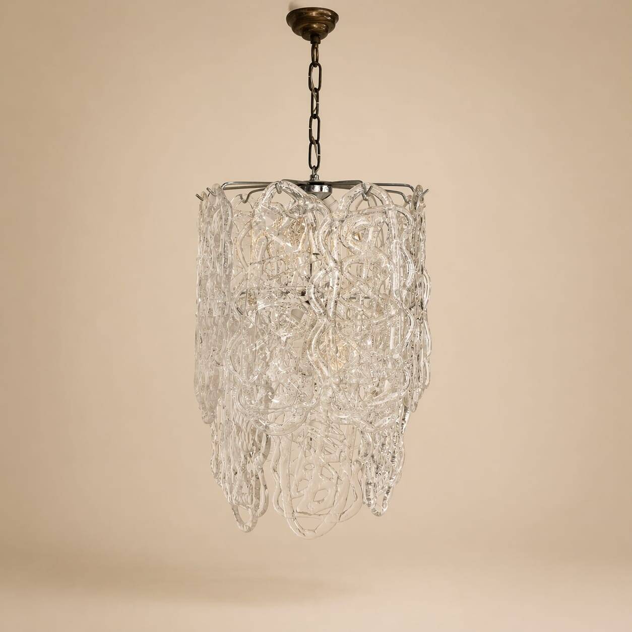 Spun sugar pendant by Vistosi for Mazzega, 1960s